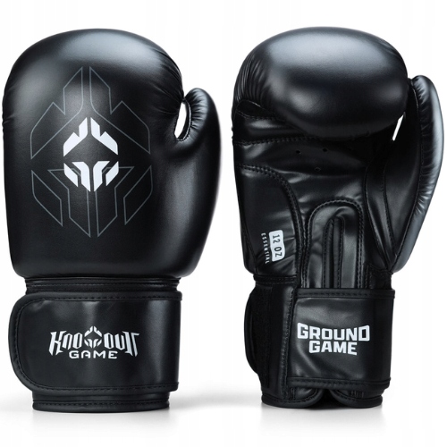 Rękawice Bokserskie Ground Game Treningowe Sparingowe Essential Czarne 10OZ