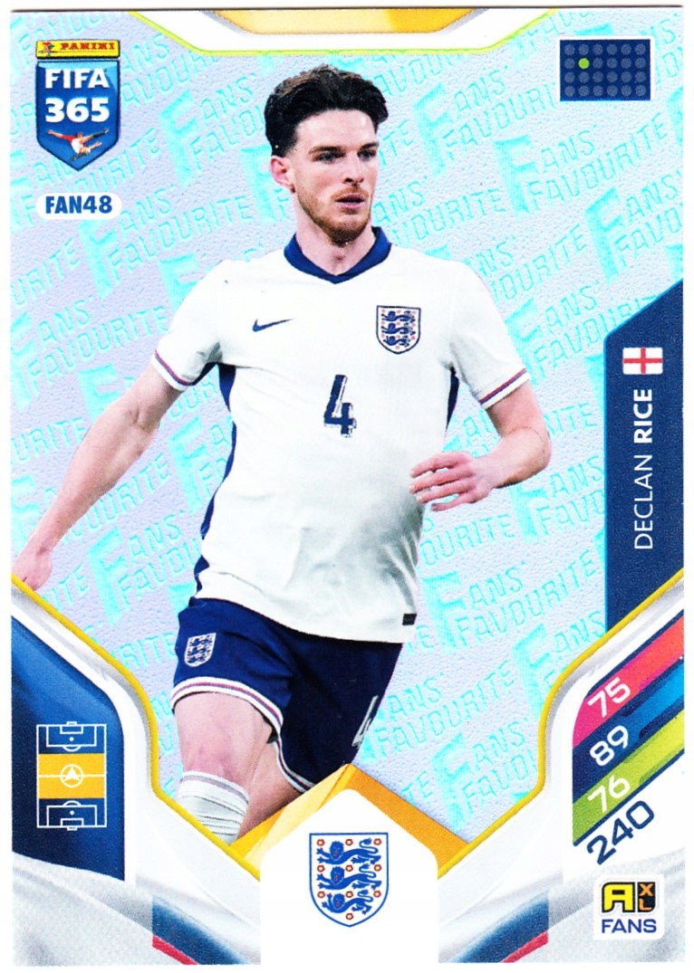 Panini Fifa 365 2026 Fans' Favourite Declan Rice FAN48 Różowy (Pink)