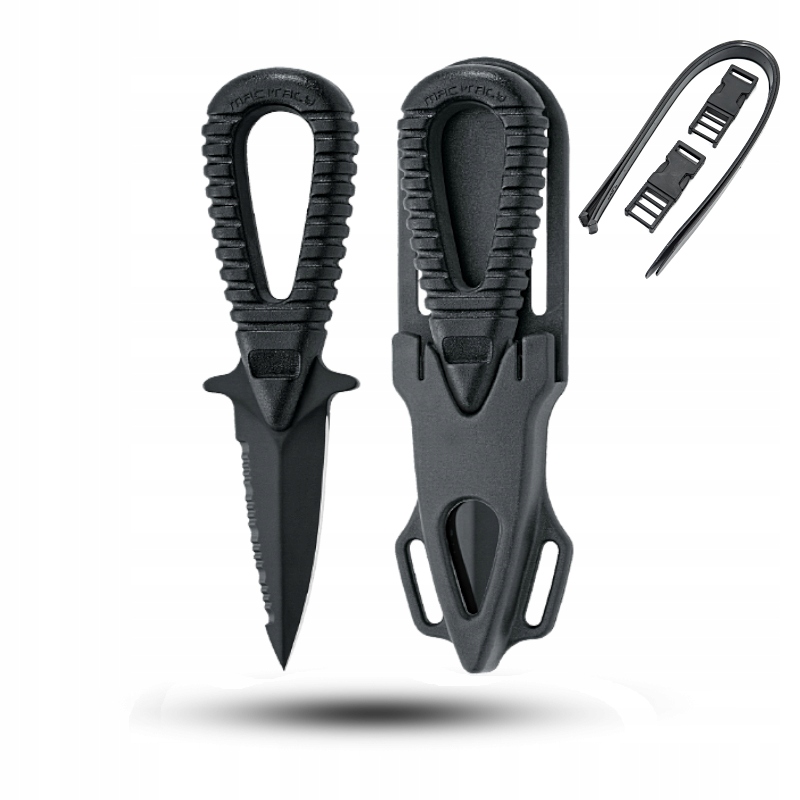 Nůž potápěčský Mac Coltellerie Microsub 2 černý MRS06-2.N Pouzdro popruhy