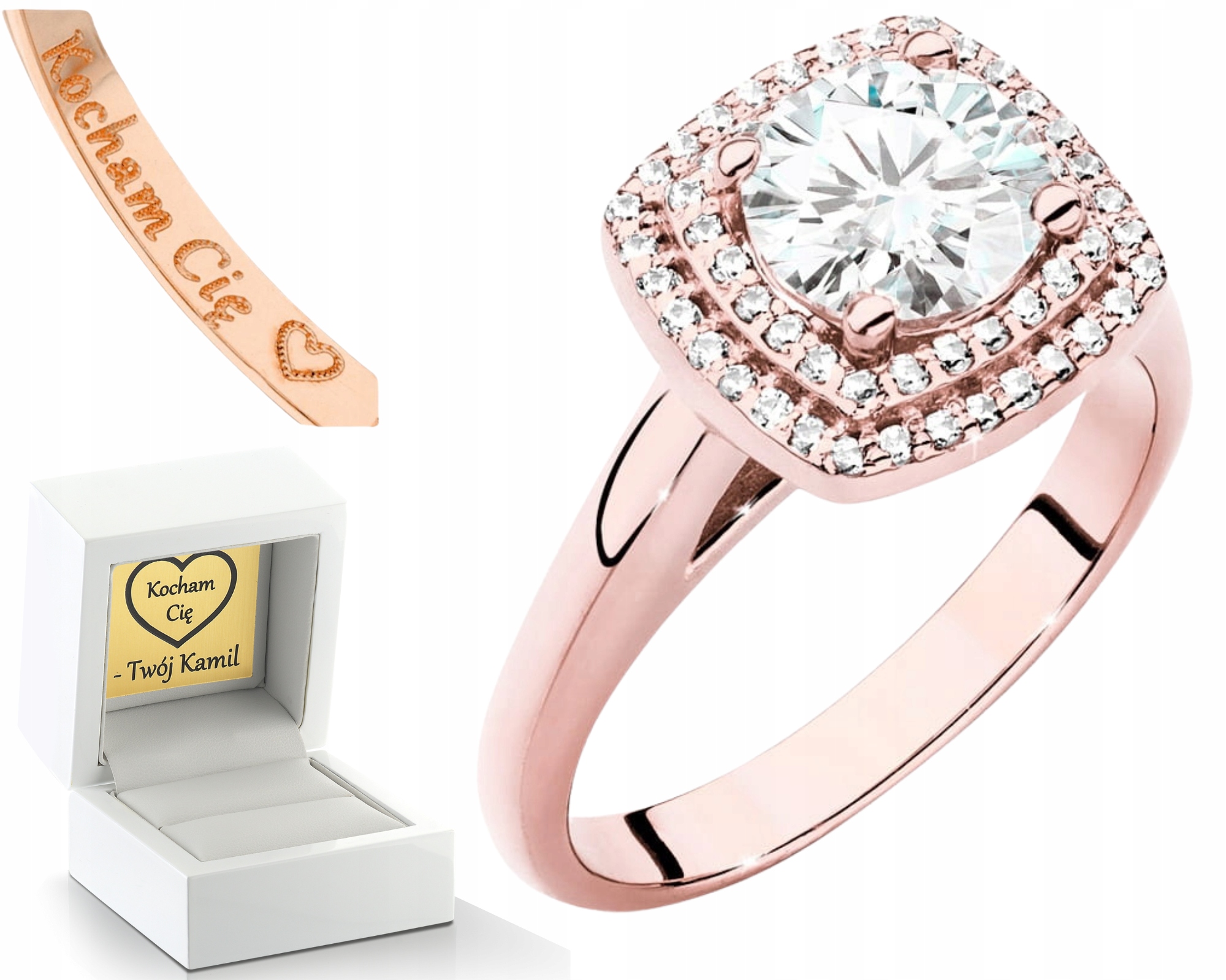Růžové Zlato Prstýnek Laboratorní Brilianty Zásnubní 585