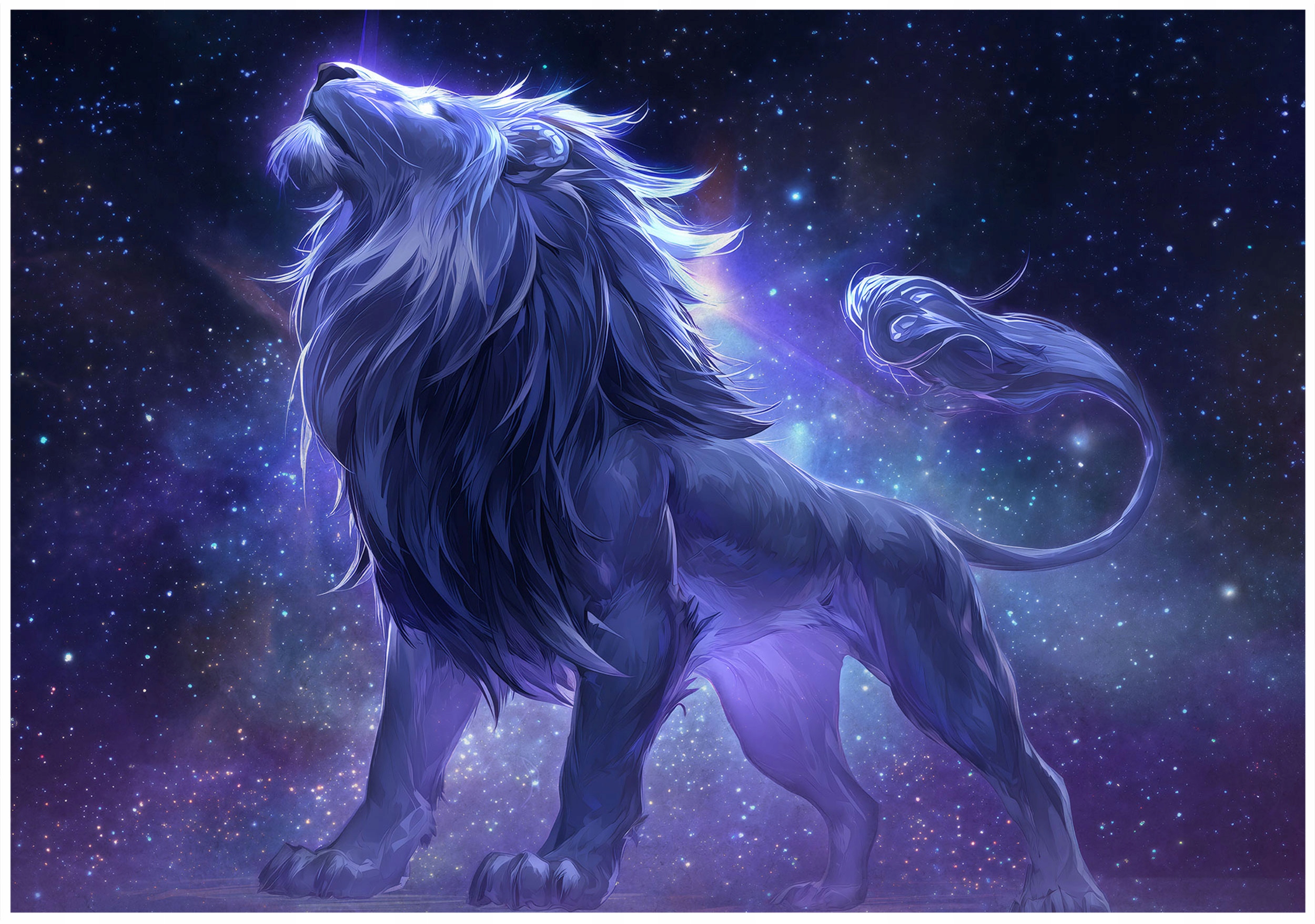 Fototapeta Pre Deti Lev Zvieratá Hviezdy Kosmos Zverokruh Modrá 400x280