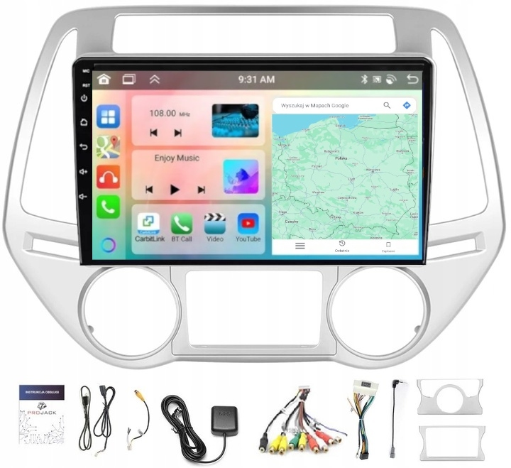 Rádio Navigácia Carplay Hyundai I20 2012-2014 Wifi Android 6GB Ram 128GB Pamäť