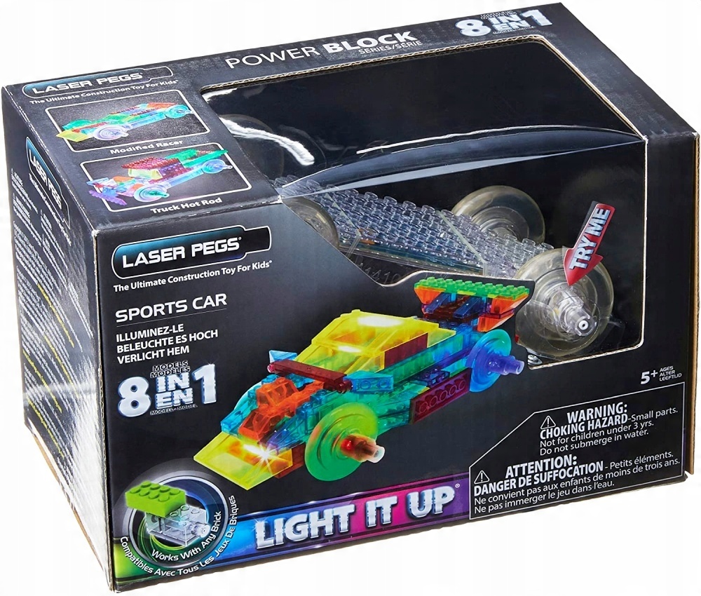 

Auta Sportowe 8w1 Laser Pegs Świecące Klocki Led
