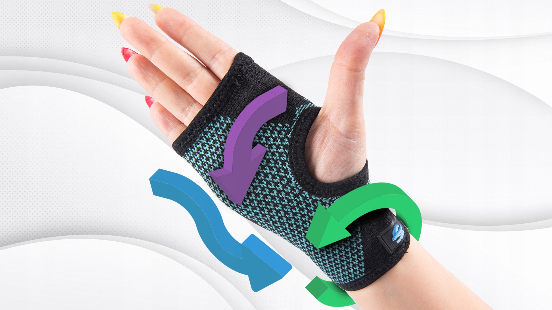 2X ELASTYCZNY KOMPRESYJ STABILIZATOR NADGARSTKA L Rozmiar L