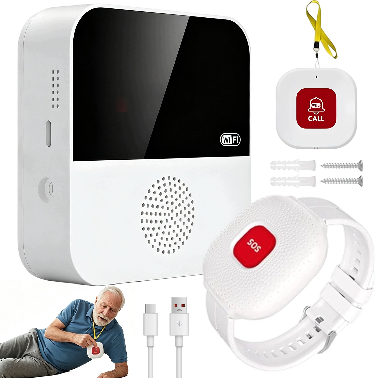 Bezdrátové Tlačítko Omáčky Pro Starší Osoby – Alarm Přes Wifi A Aplikaci