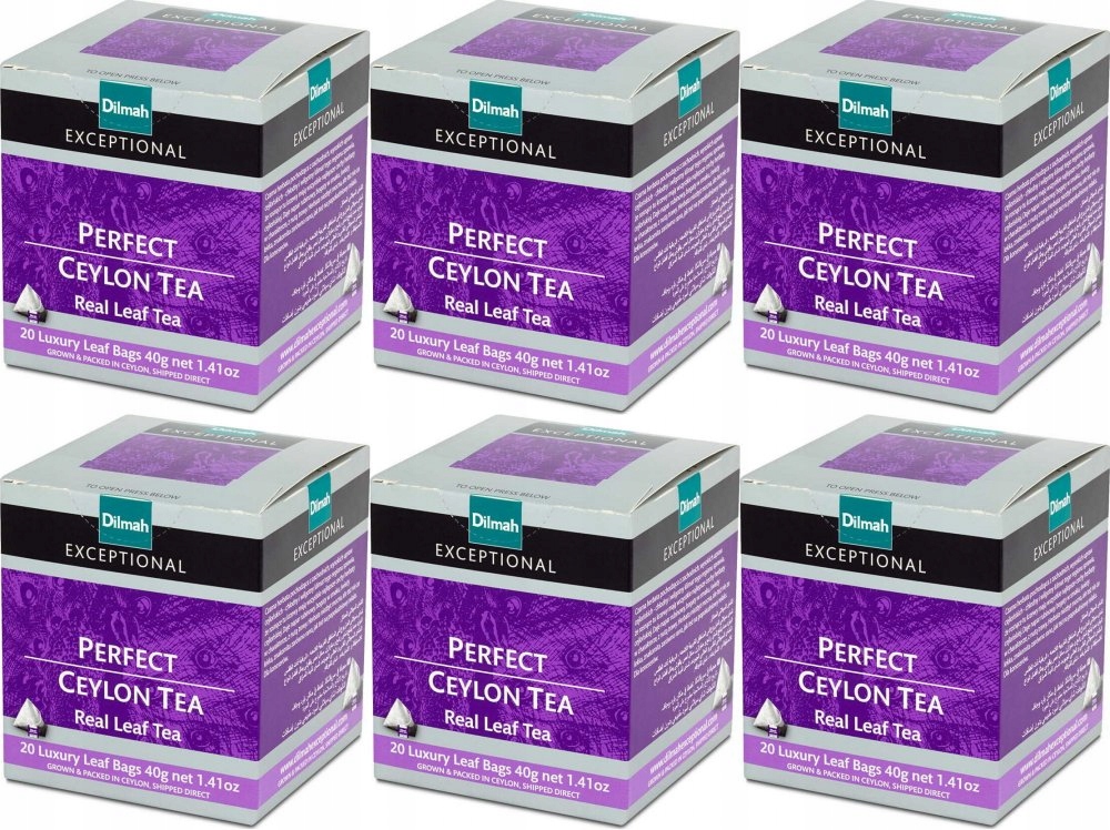 Herbata w piramidkach Dilmah Exceptional Perfect Ceylon Tea 20szt x6