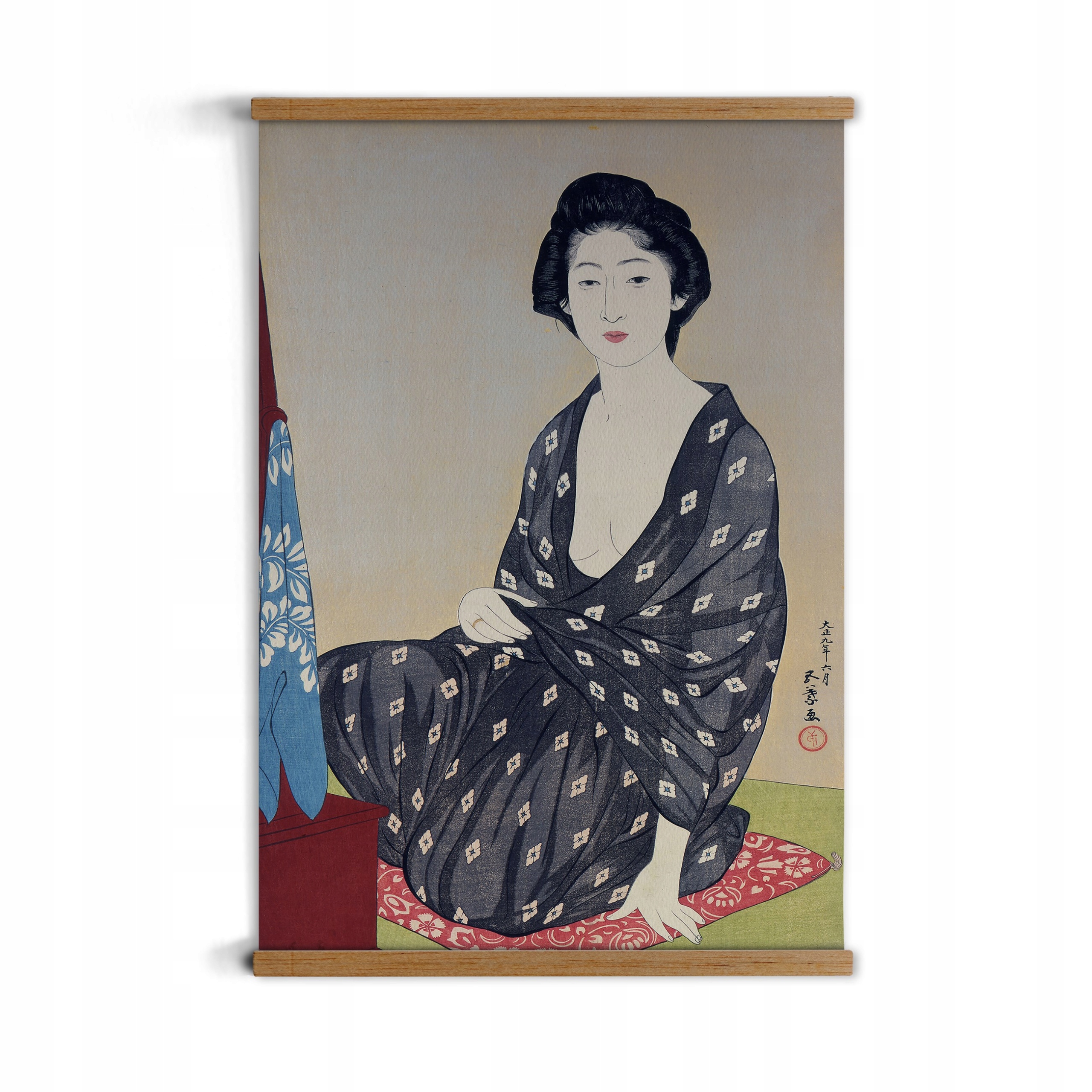 Umění Ukiyo-e plakát s přívěskem dřevo A3 retro