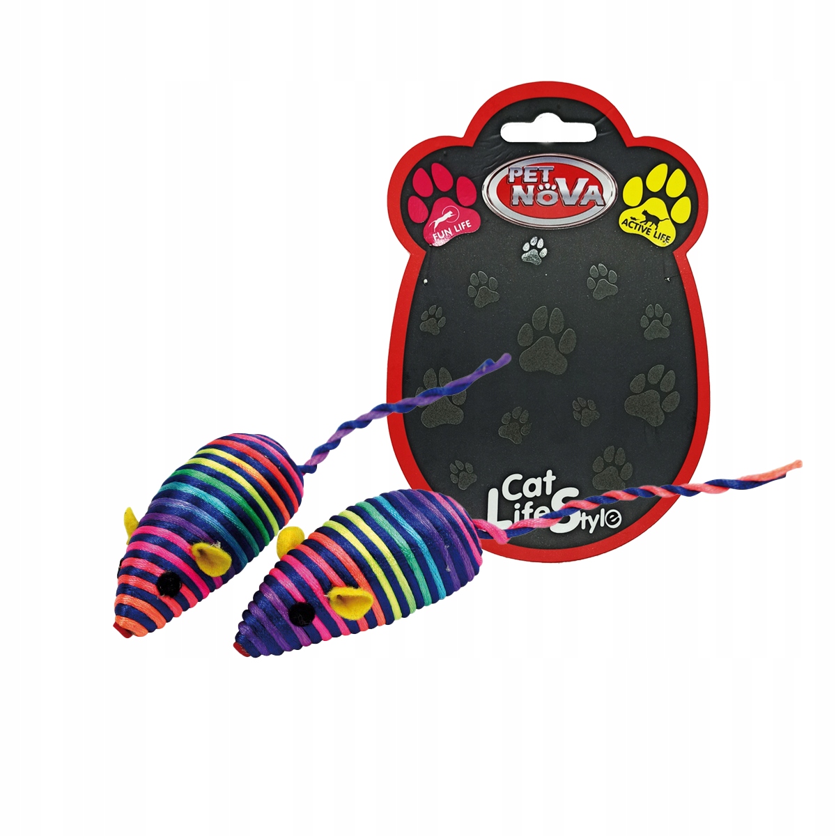 

Pet Nova Dwie Myszki dla kota tęczowe kolorowe 7cm