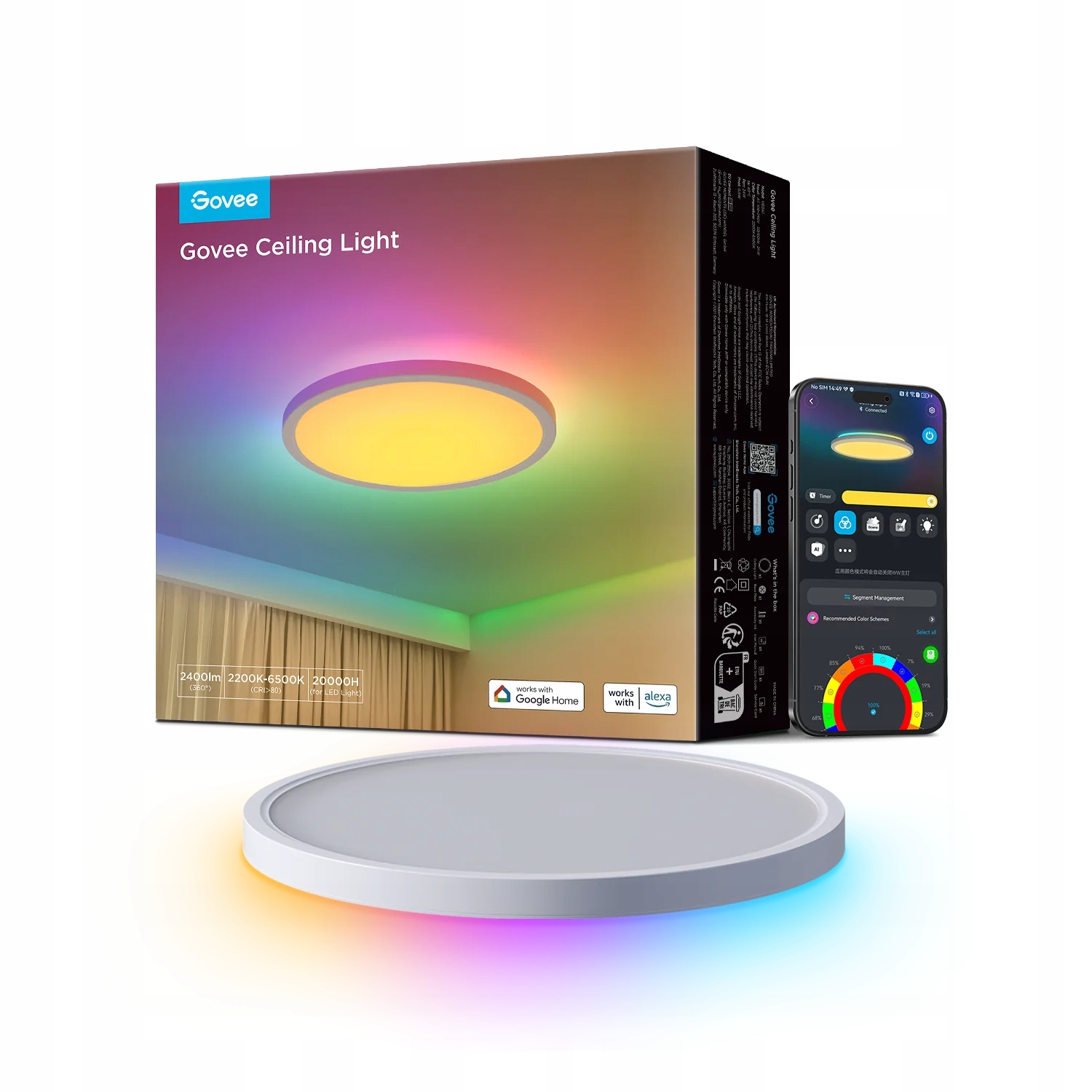 Stropné Svietidlo Govee viacfarebný