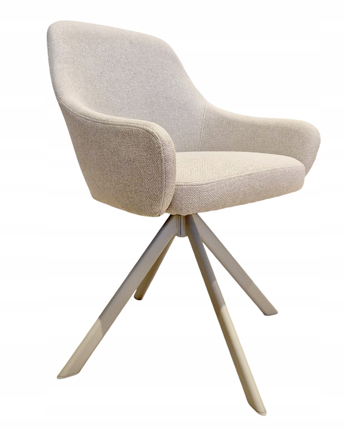 Krzesło obrotowe fotel do salonu biura pokoju Rostrup z Jsk Beżowe