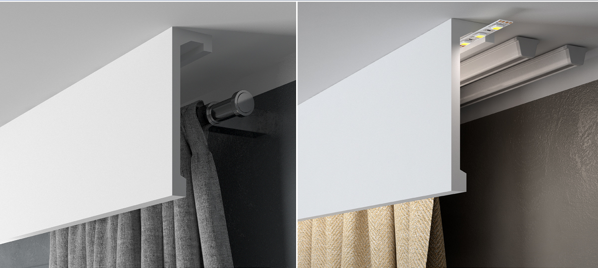 Osłona karnisza zabudowa karnisza 10cm QL026LG Wysokość 100 mm