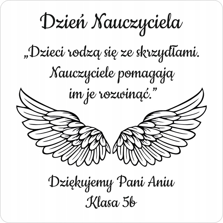 TABLICZKA na DZIEŃ NAUCZYCIELA dla wychowacy 10x10 cm na Zakonczenie Roku Szerokość produktu 10 cm