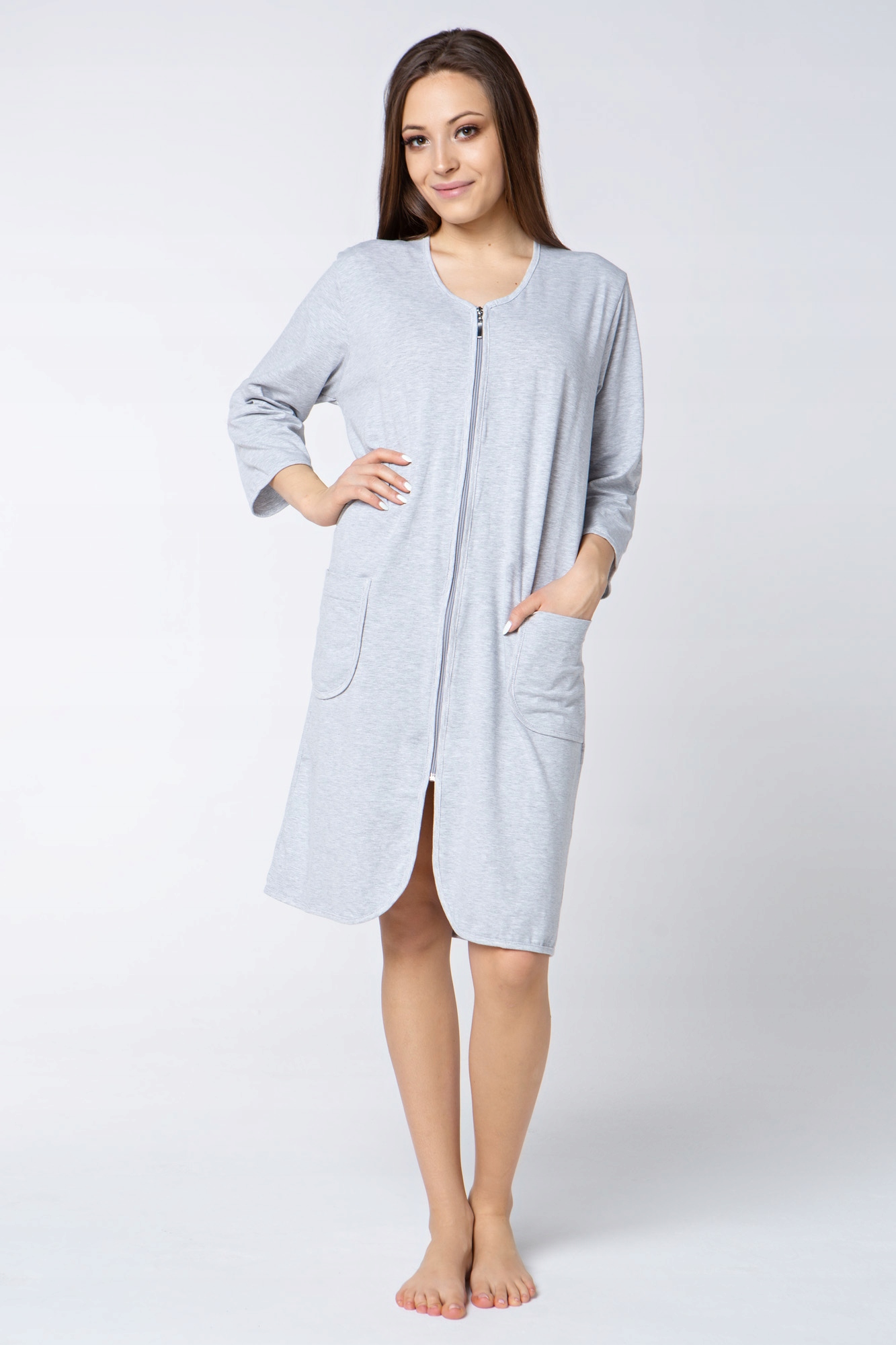 SZLAFROK DAMSKI KUBA 260 3/4 RĘKAW SZARY 5XL