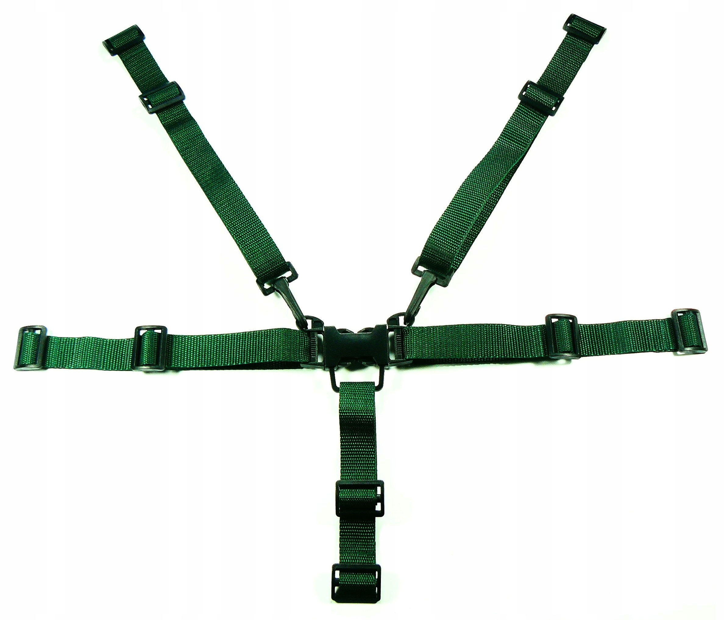 SZELKI PASY KRZESEŁKA WÓZKA 5-punktowe ZIELONE