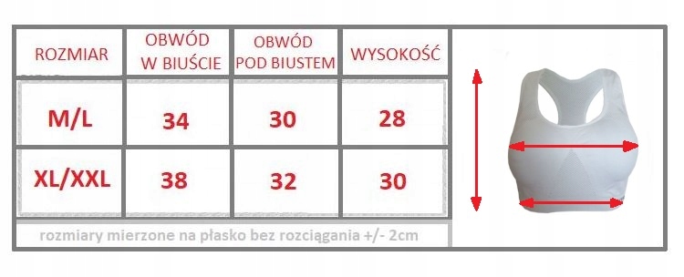 Biustonosz STANIK TOP SPORTOWY BOKSERKA M/L Rozmiar M/L