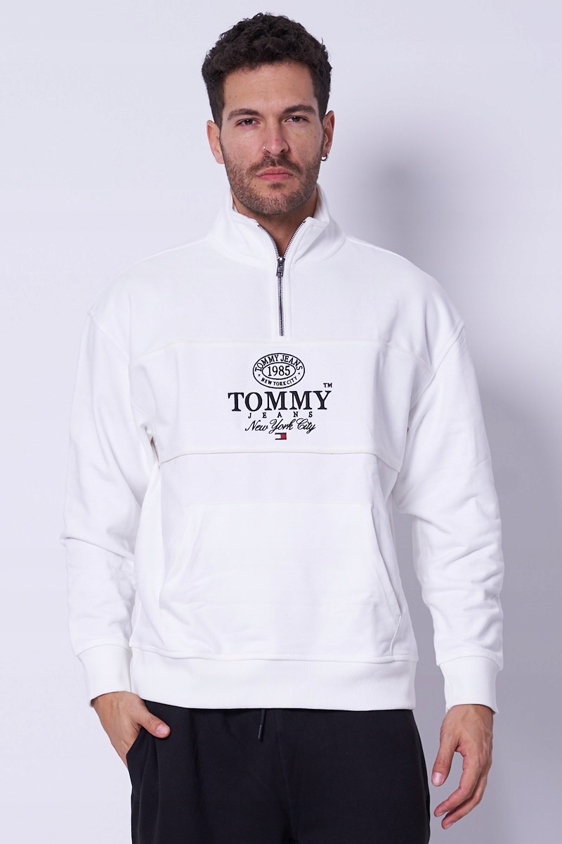 Mikina bez kapuce Tommy Hilfiger L Bílá