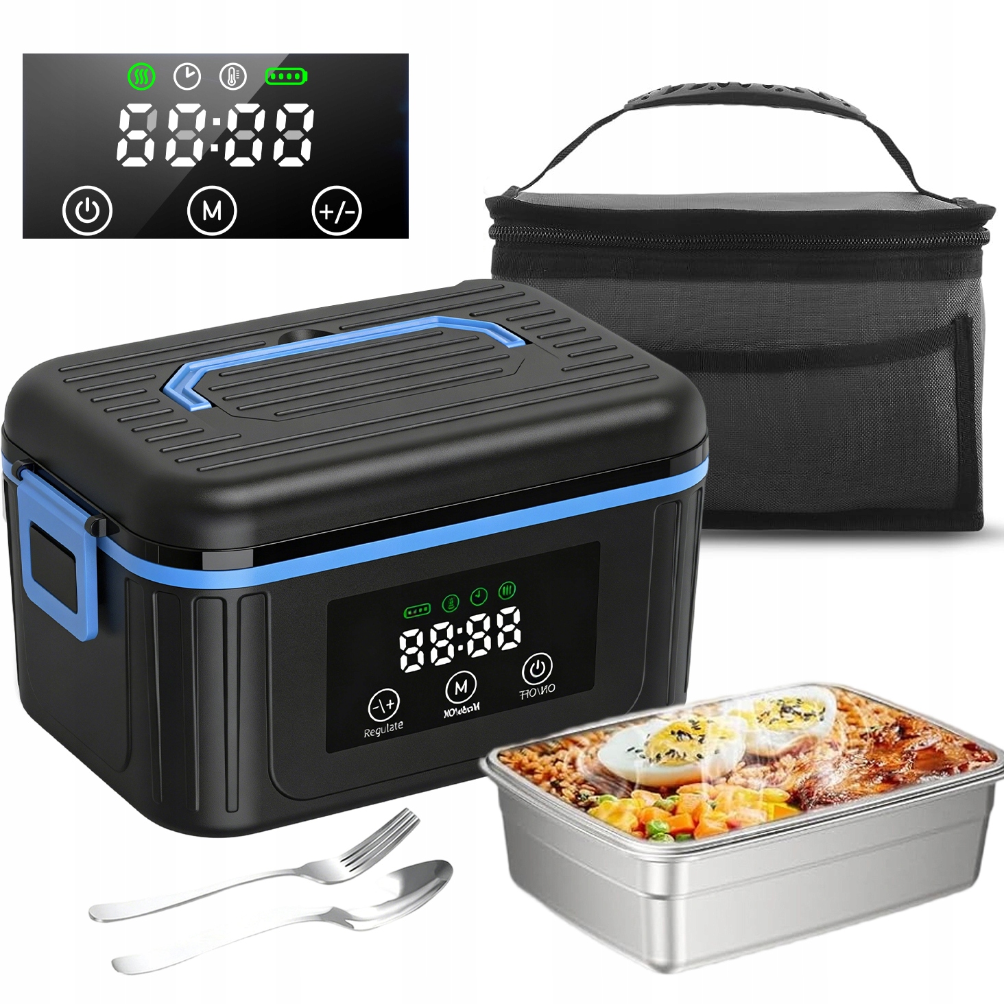 Akumulátorový Elektrický Ohřívač Jídel, Termoska Na Jídlo, Programovatelný Časovač Ohřevu