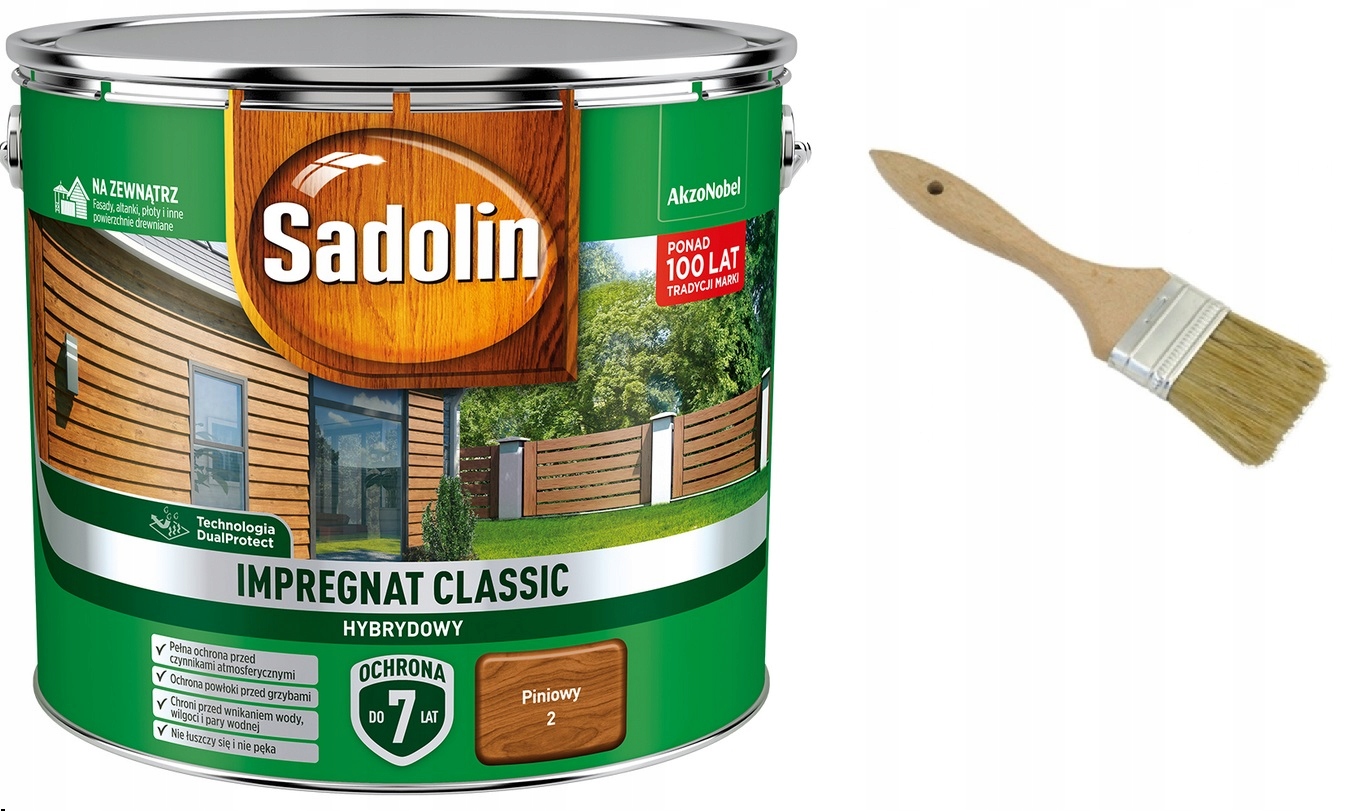 

Impregnat Sadolin Classic- piniowy, 9l Pędzel