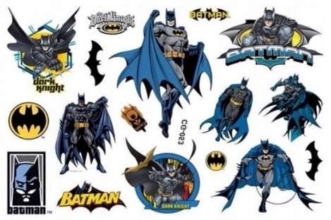 Tatuaż naklejki dla dzieci BATMAN BLACK KNIGHT superhero bat dark Knight DC