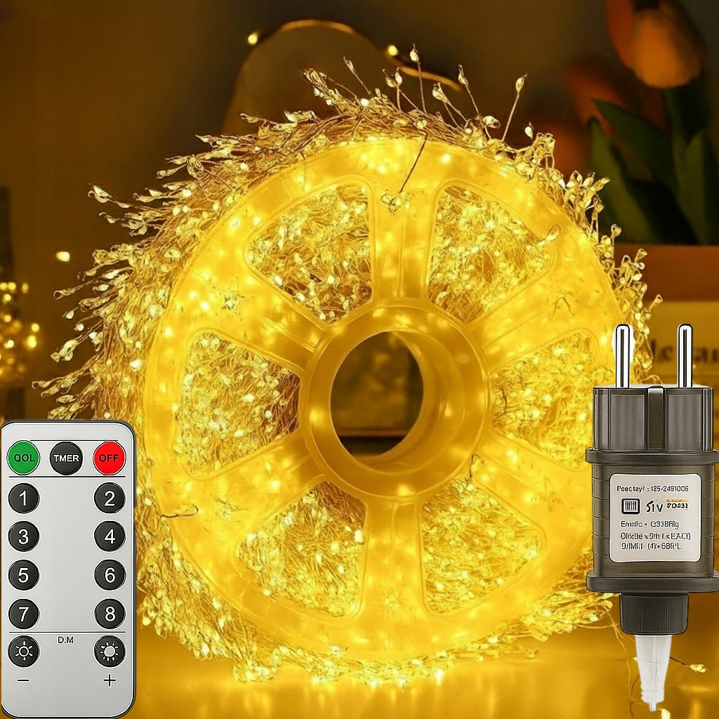 Led girlanda Jehlice 18 m 500 Led teplá bílá Vánoční osvětlení na stromeček IP44