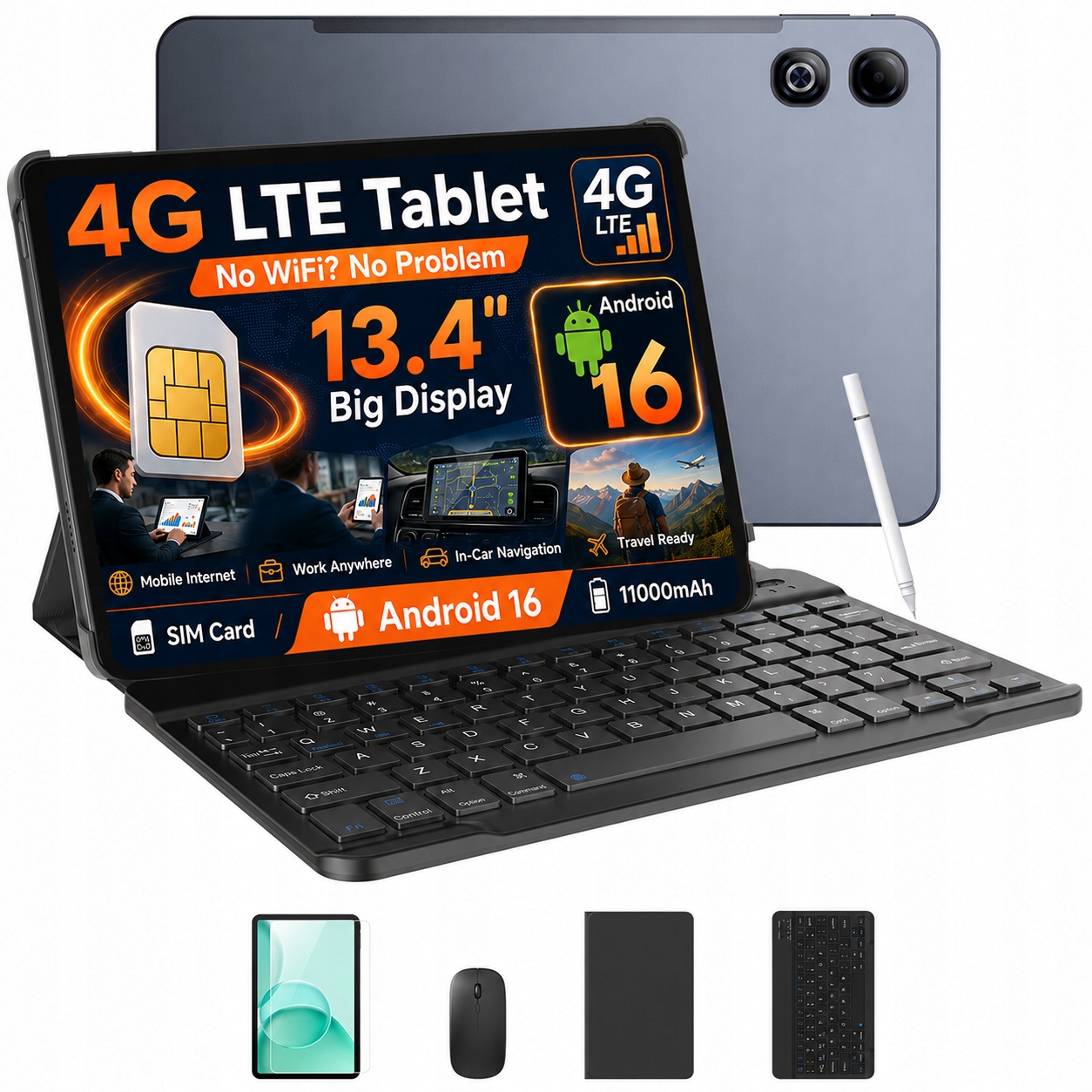 Tablet Doogee TABG6MAX Android16 13.4“FHD 11000mAh 32+256GB 4G Lte/keyb/pen