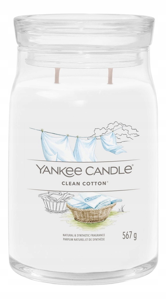 Yankee Candle Vonná svíčka Clean Cotton 576 g