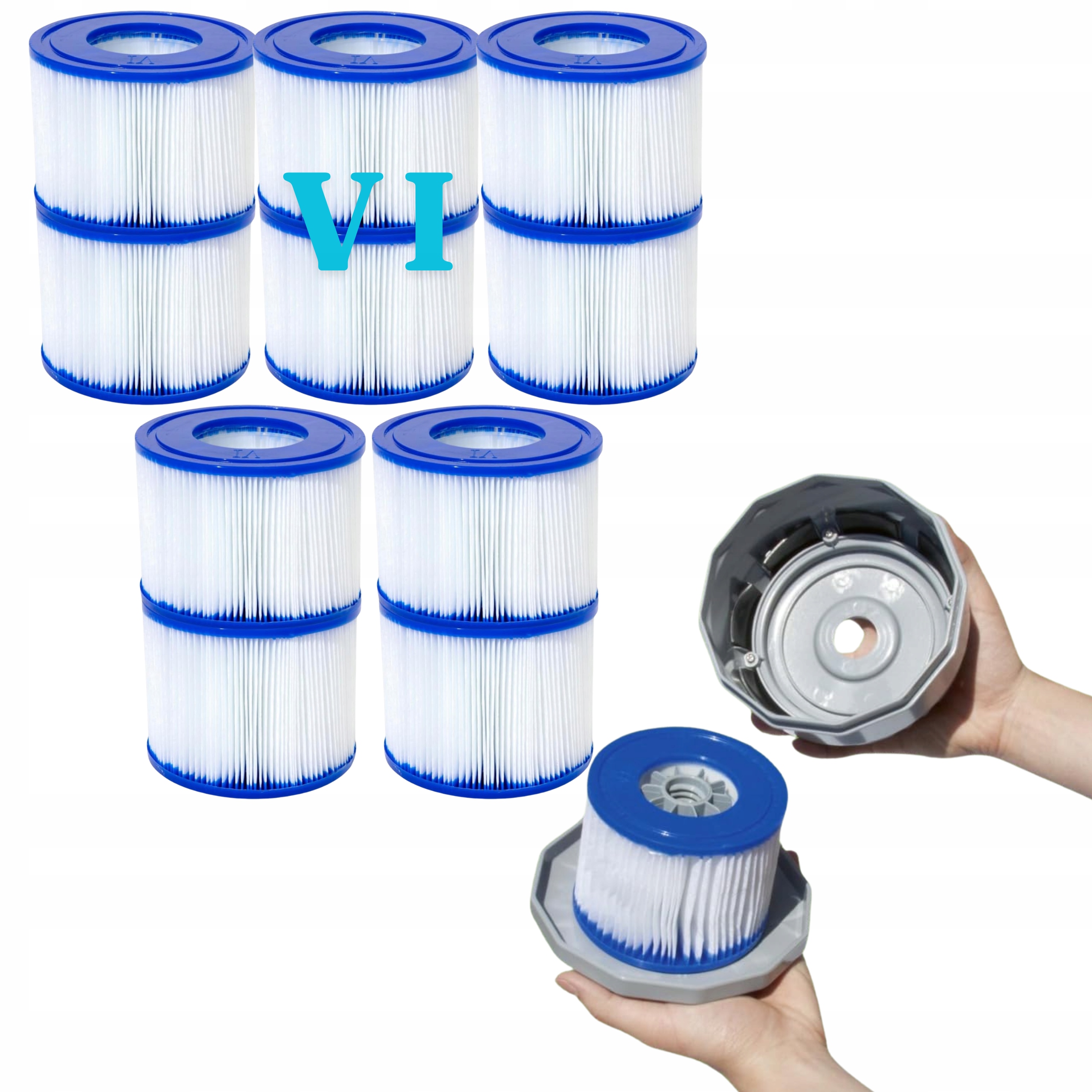10 x Filtr do Basenu Jacuzzi Lay Z Spa Wkłady Filtrujące Bestway 60311