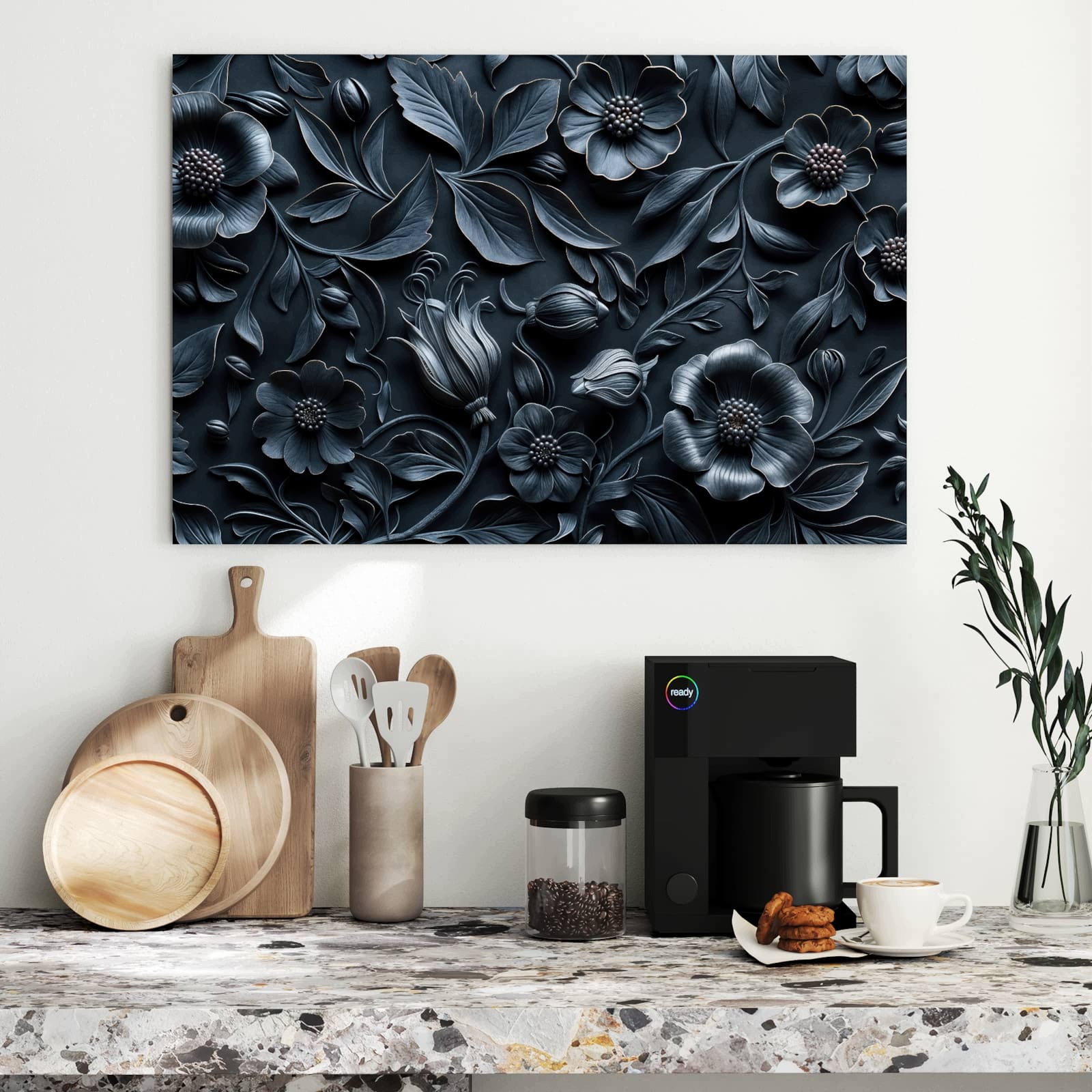 Magnetická tabule Květinový vzor 90 × 60 cm