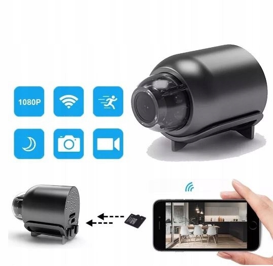 MINI KAMERA BEZPRZEWODOWA SZPIEGOWASKA NIANIA WIFI 1080 HD Marka bez marki