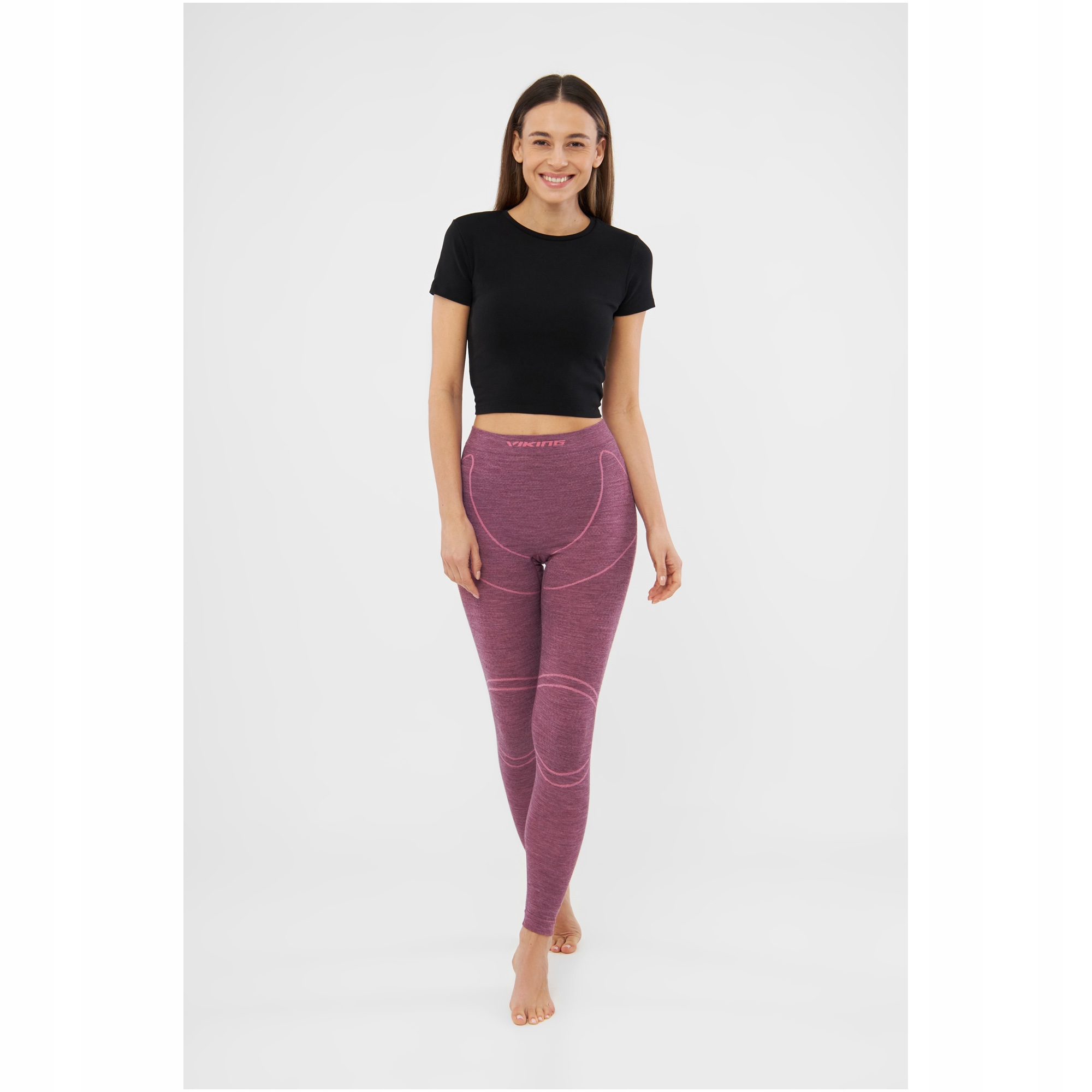 Dámské spodní prádlo Viking Lana Pro Pants Merino růžové XL