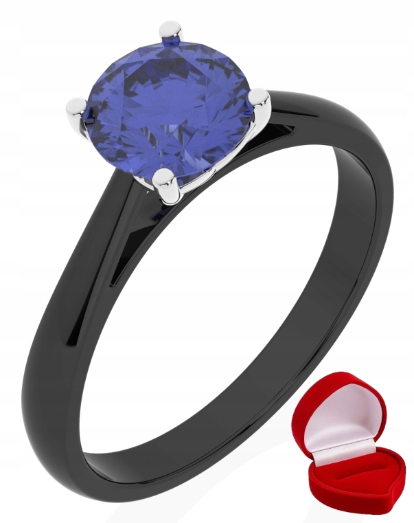 Zlatý Prstýnek 585 14k Tanzanit 1 ct Černé Zlato R13