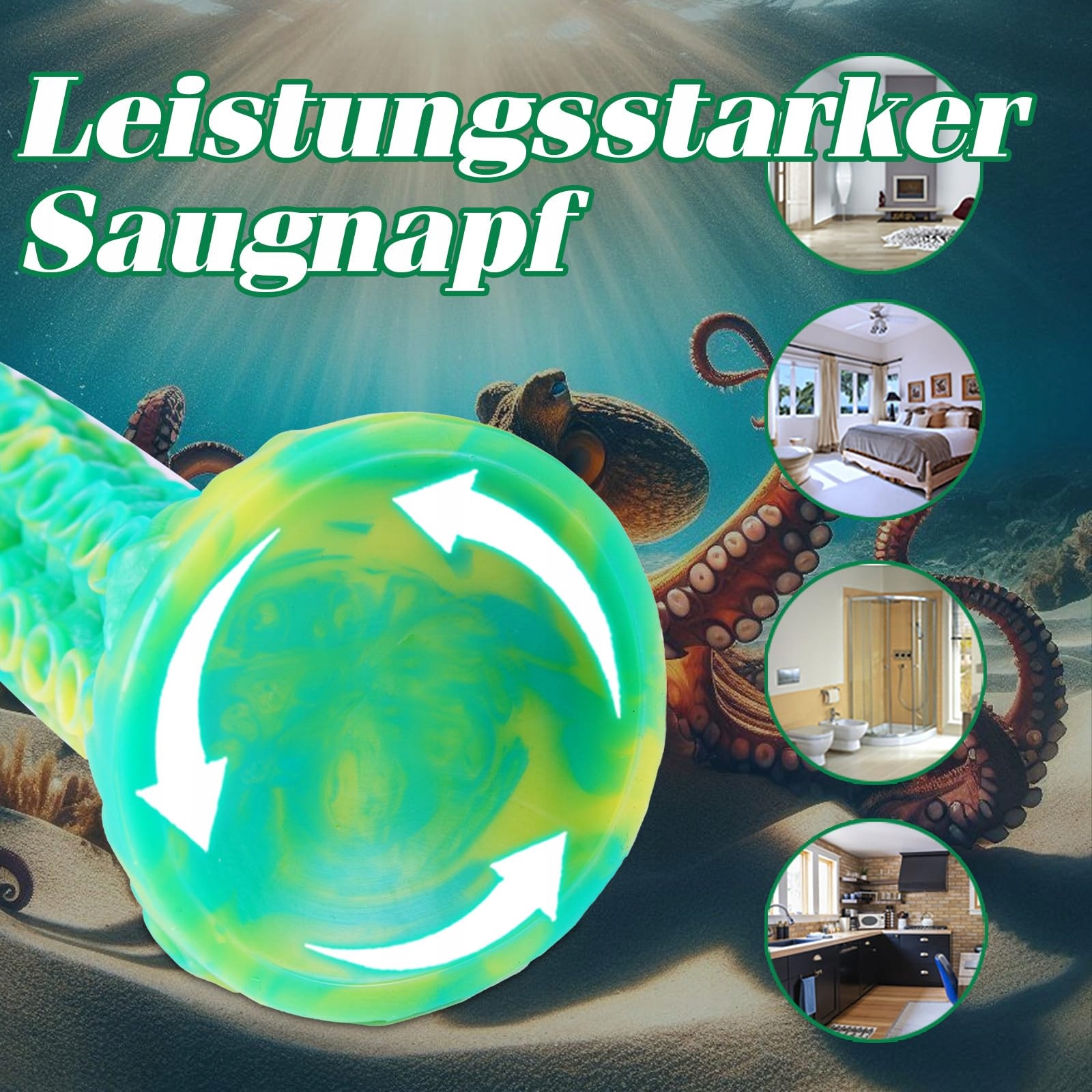 TENTACLE Dildo Silikonowy 35 cm Z Przyssawką Do Masażu Prostaty I Analu — miniatura 4