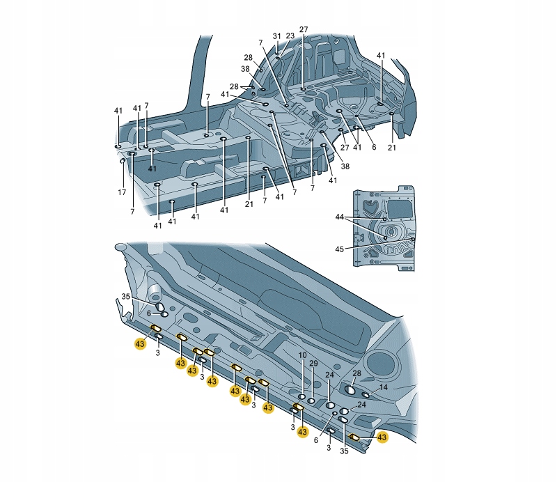 ZAŚLEPKA KOREK PODŁOGI PODWOZIA VW ASO Numer katalogowy części N91055001