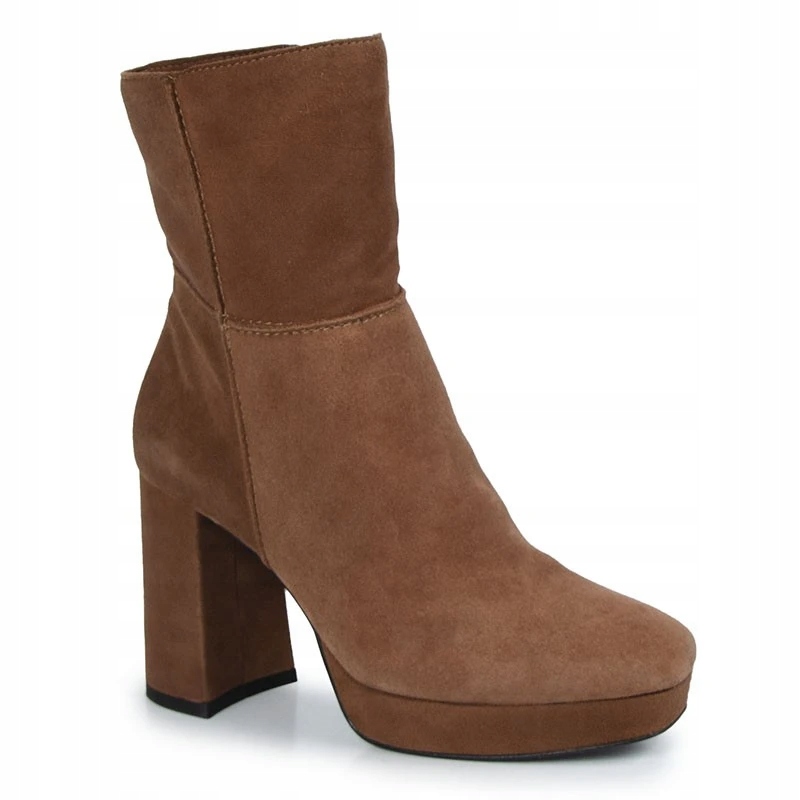 Simen 4774A Kotníkové Boty Sloupek Kůže Semiš Hnědá Rudá 37