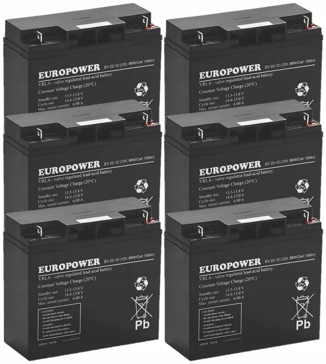 TBC70 BATERIE ZESTAW AKUMULATORÓW DO UPS APC EATON POWERWALKER 6x EV 22-12