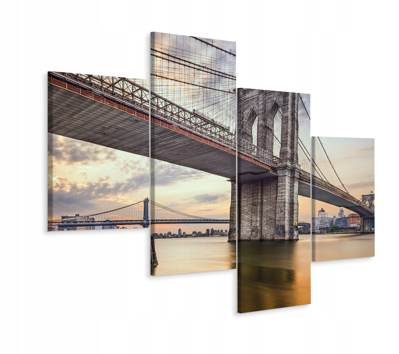 Obraz Tetraptyk Brooklynský Most Město 3D 160x100