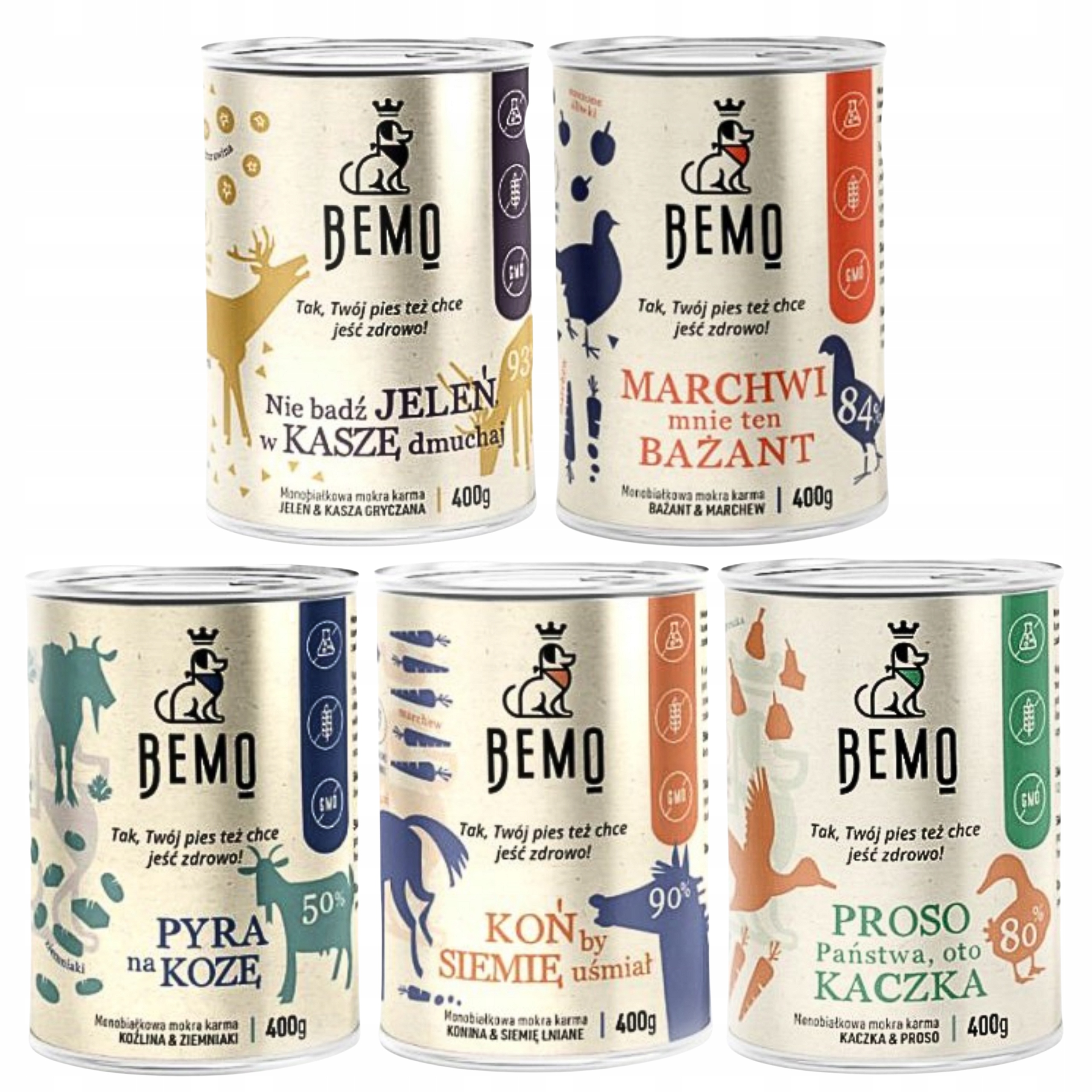Bemo krmivo pro psy mix chutí 5 x 400 g Monoproteinové