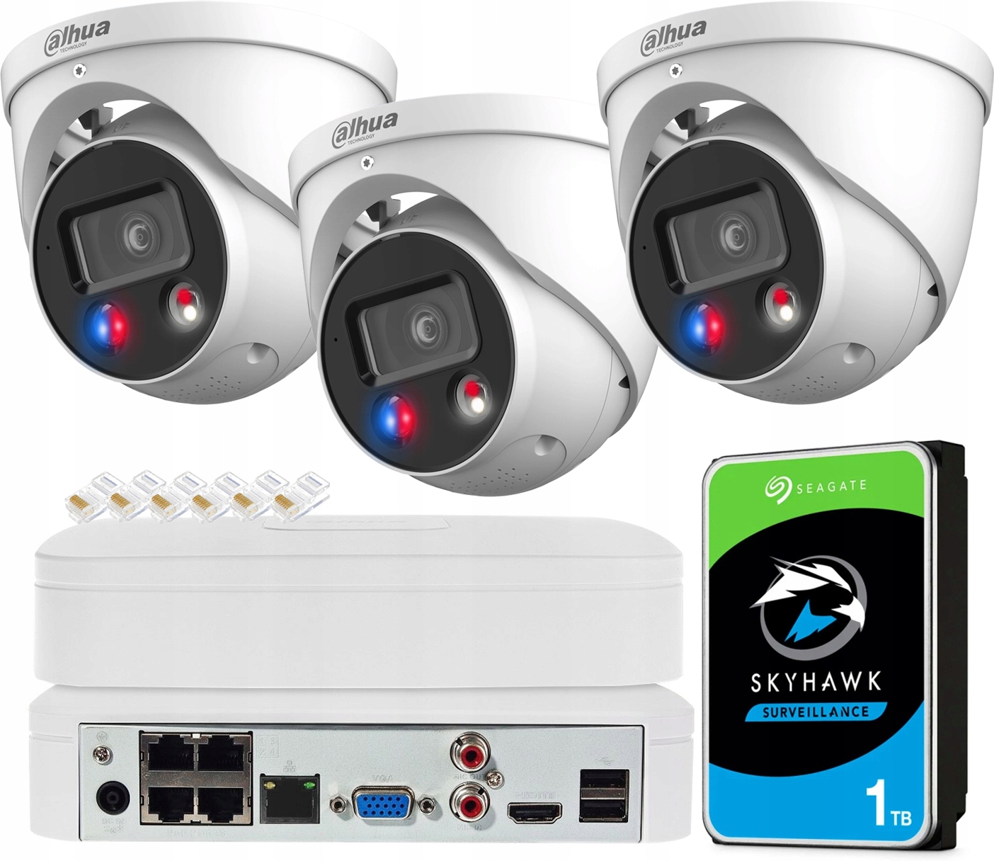 Sada na monitorovanie 3x 8Mpx Ip kamera WizSense TiOC IPC-HDW3849H-AS-PV-0280B