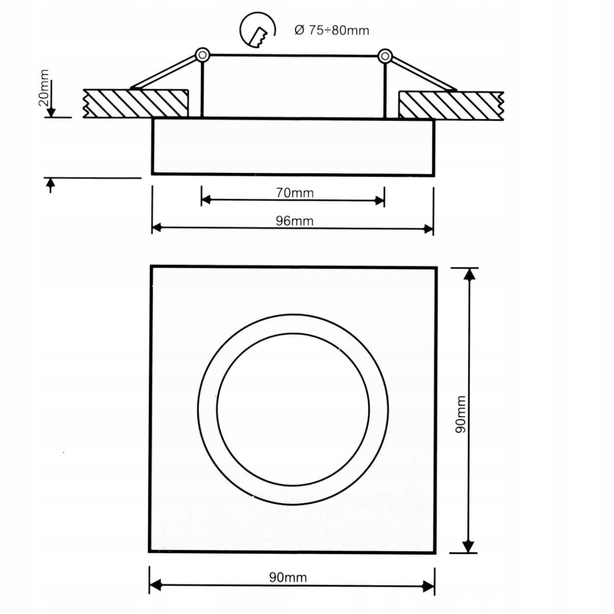 OPRAWA PODTYNKOWA HALOGENOWA TUBA LED RUCHOMA GU10 Koda proizvajalca LEDOPRMIA010C