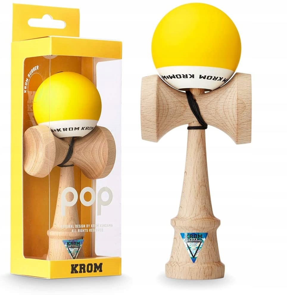

Kendama Krom Pop Oryginalna Drewniana Gra Żółta