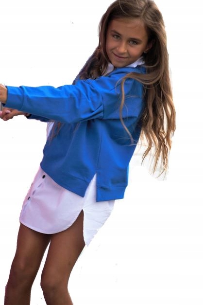 

Qba Kids Komplet długa biała koszula i bluza 140