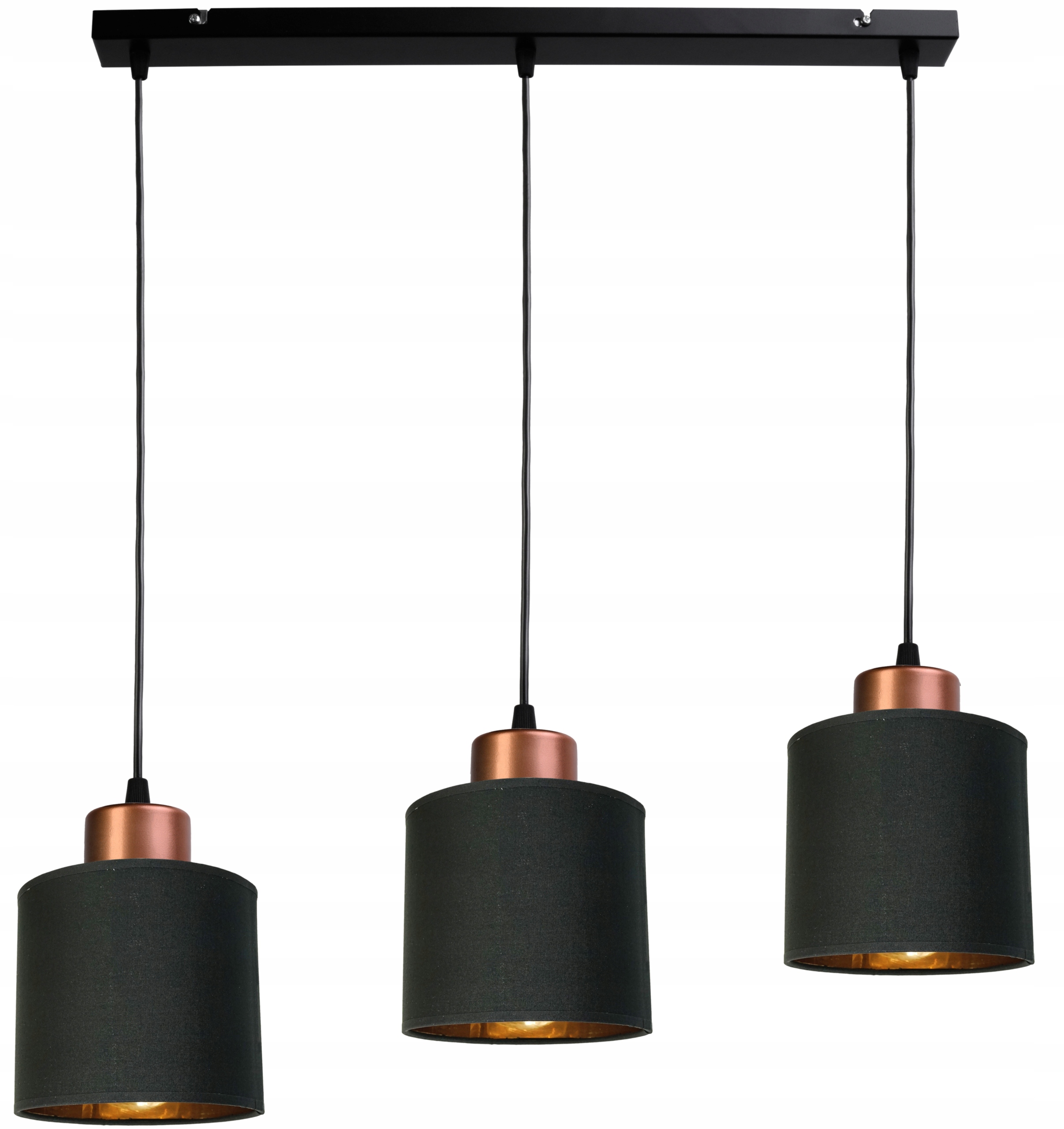 

Lampa Wisząca Sufitowa Belka 3XE27 Abażur Złoty