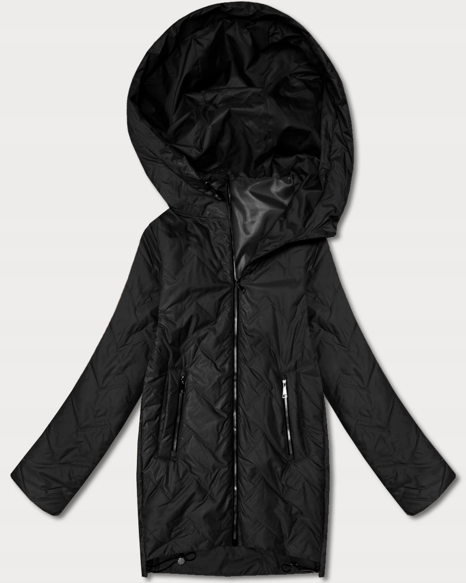 Ozdobně Prošívaná Bunda B8588 Černá S (36)