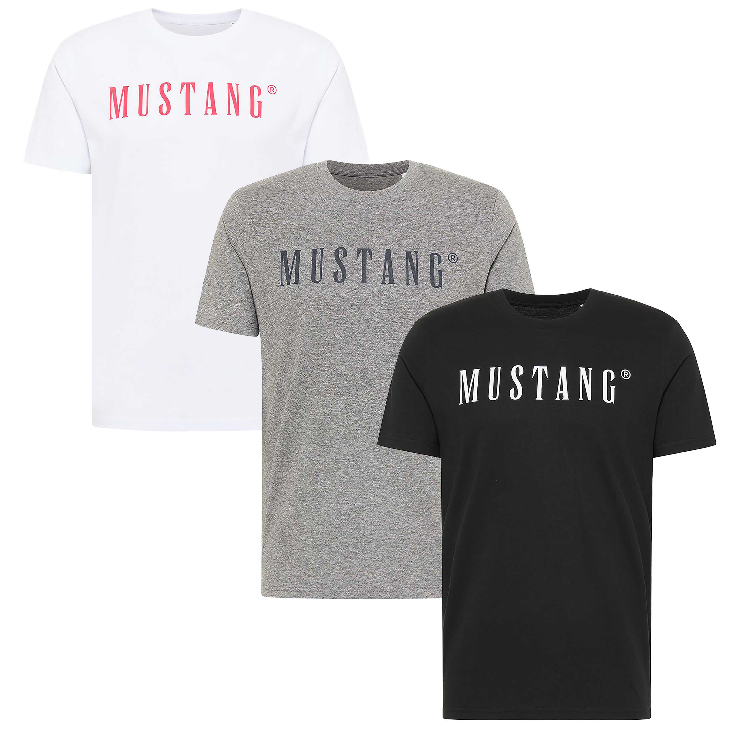 Mustang Tričko Alex C Logo 3pack sada tričko pánské bavlněné velikost L