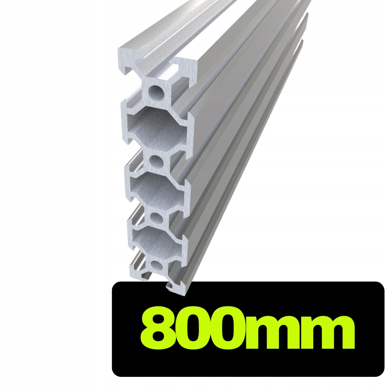 Profil aluminiowy V-slot 2080 srebrny o długości 80 cm