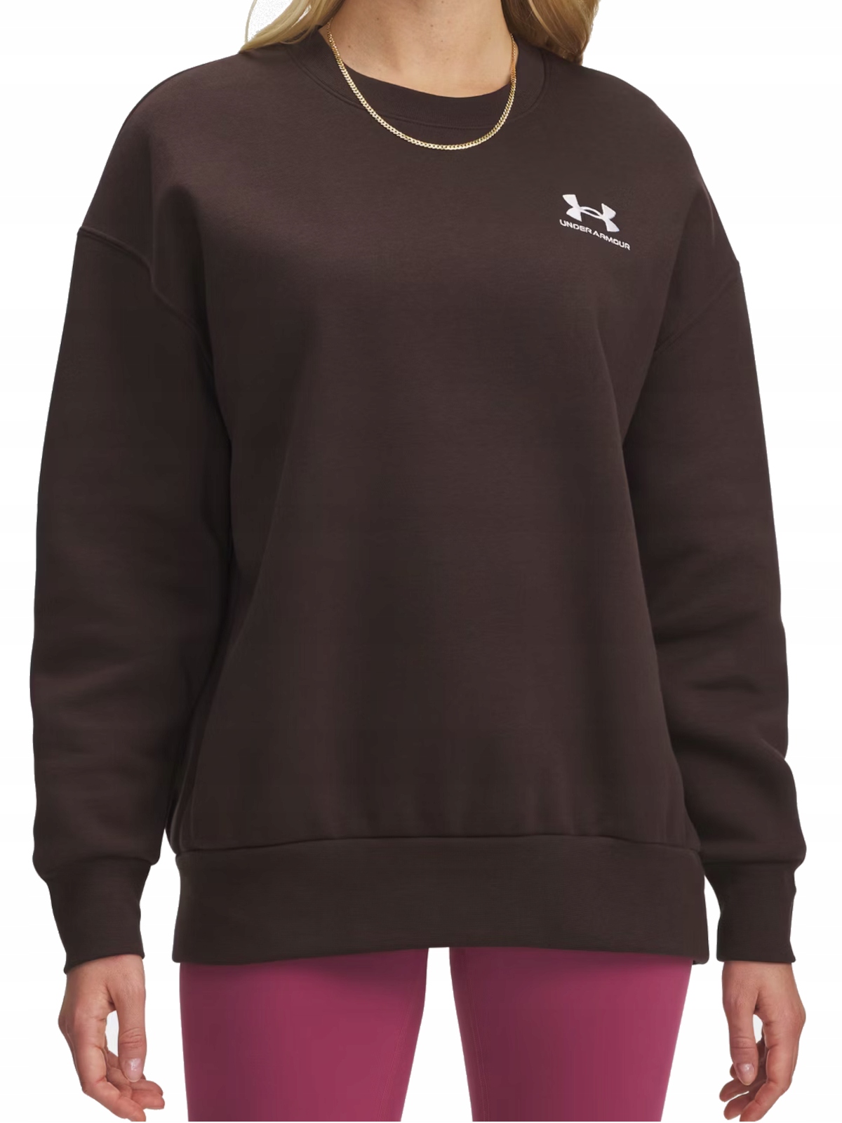 Mikina dámská Under Armour sportovní 1379475-246 pohodlný volný střih hnědá L