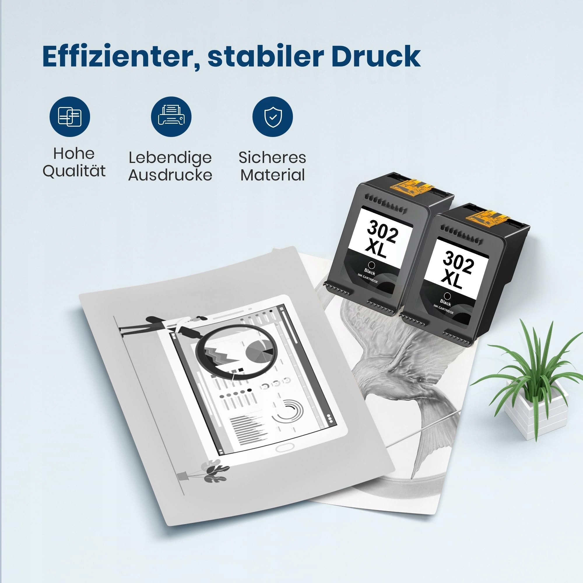 KOMPATYBILNE TUSZE DRUKARKI 302XL CZARNE HP ENVY OFFICEJET DESKJET — miniatura 6
