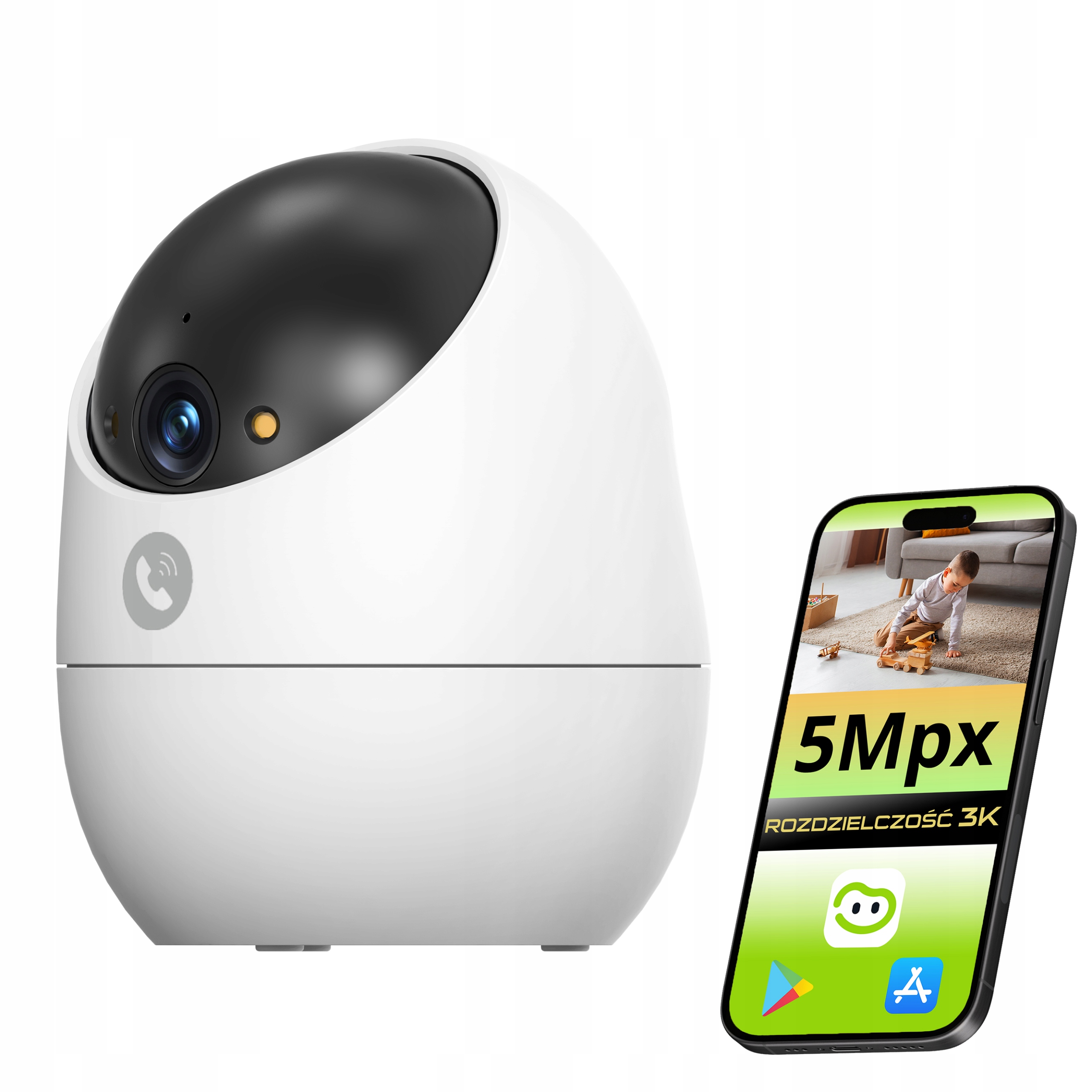 Wifi Kamera Do Domácnosti Wifi Kamera Otočná Vnitřní Chůvička 5Mpx Beans View