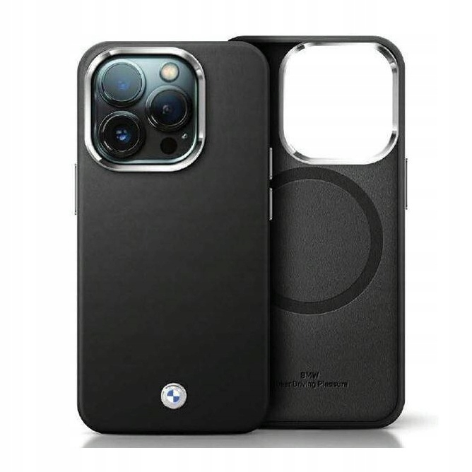 Pouzdro pro iPhone 14 15 13 6.1" Bmw Signature Wrapped Metal černé