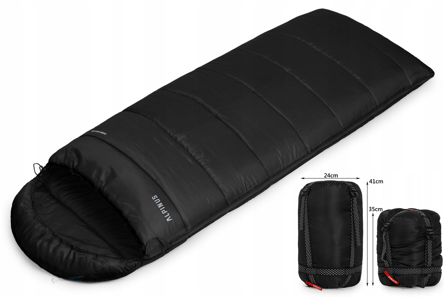 Spací Pytel Alpinus Classic Warm 1800 2v1 Přikrývka S Kapucí Do -16 stupňů 80x215